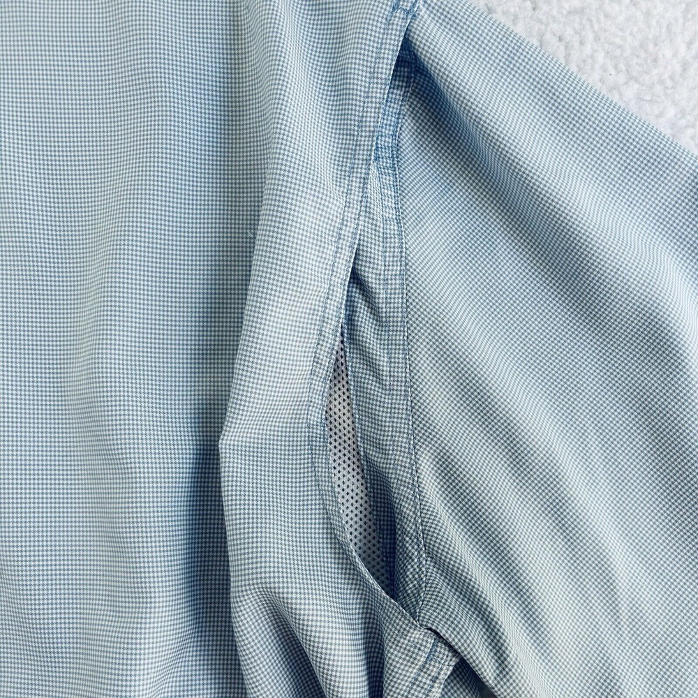 Magellan Men XL Blue White Check Short Sleeve Button Down Relaxed Fish Gear - Picture 10 of 12
